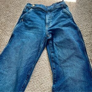 Express Conscious Edit Wide Leg High Rise Stretch Blue Denim Jeans Size 4L